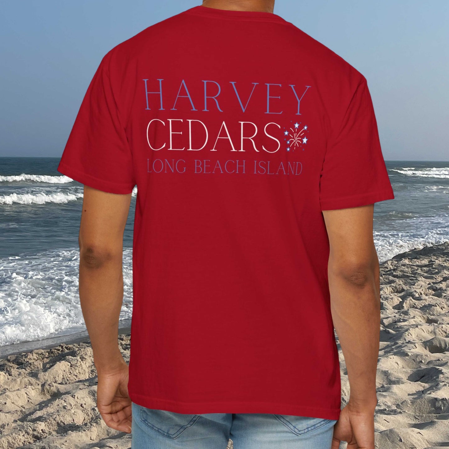 Patriotic Comfort Colors tee, Harvey Cedars