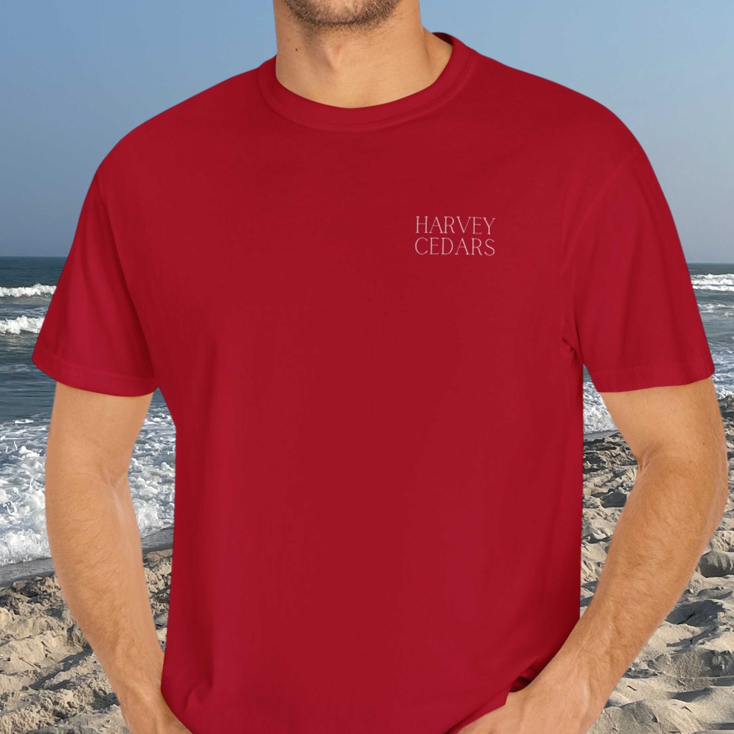 Patriotic Comfort Colors tee, Harvey Cedars
