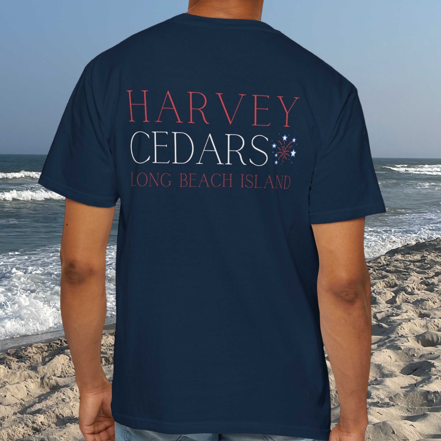 Patriotic Comfort Colors tee, Harvey Cedars