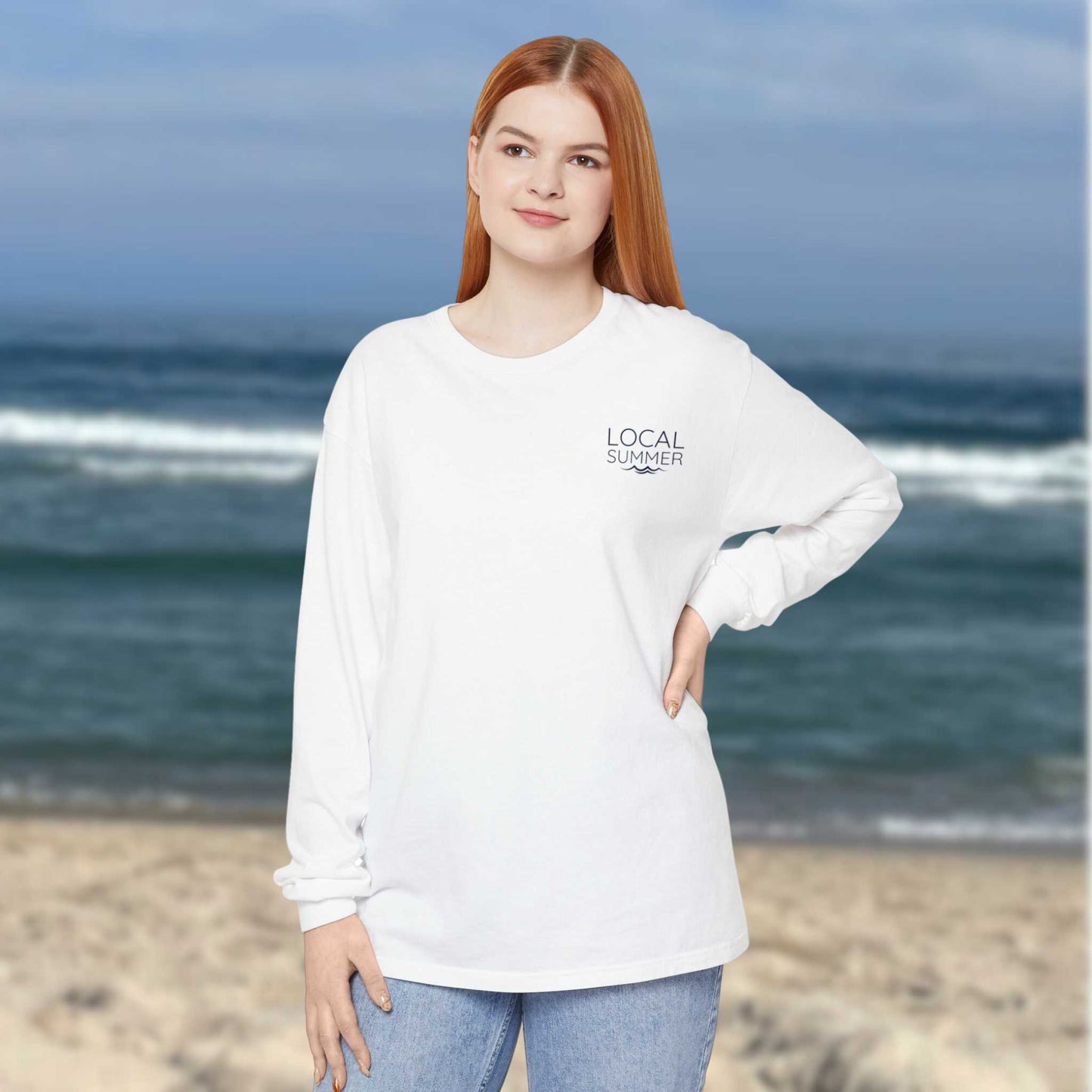 Local Summer watercolor beach Long Sleeve T-Shirt