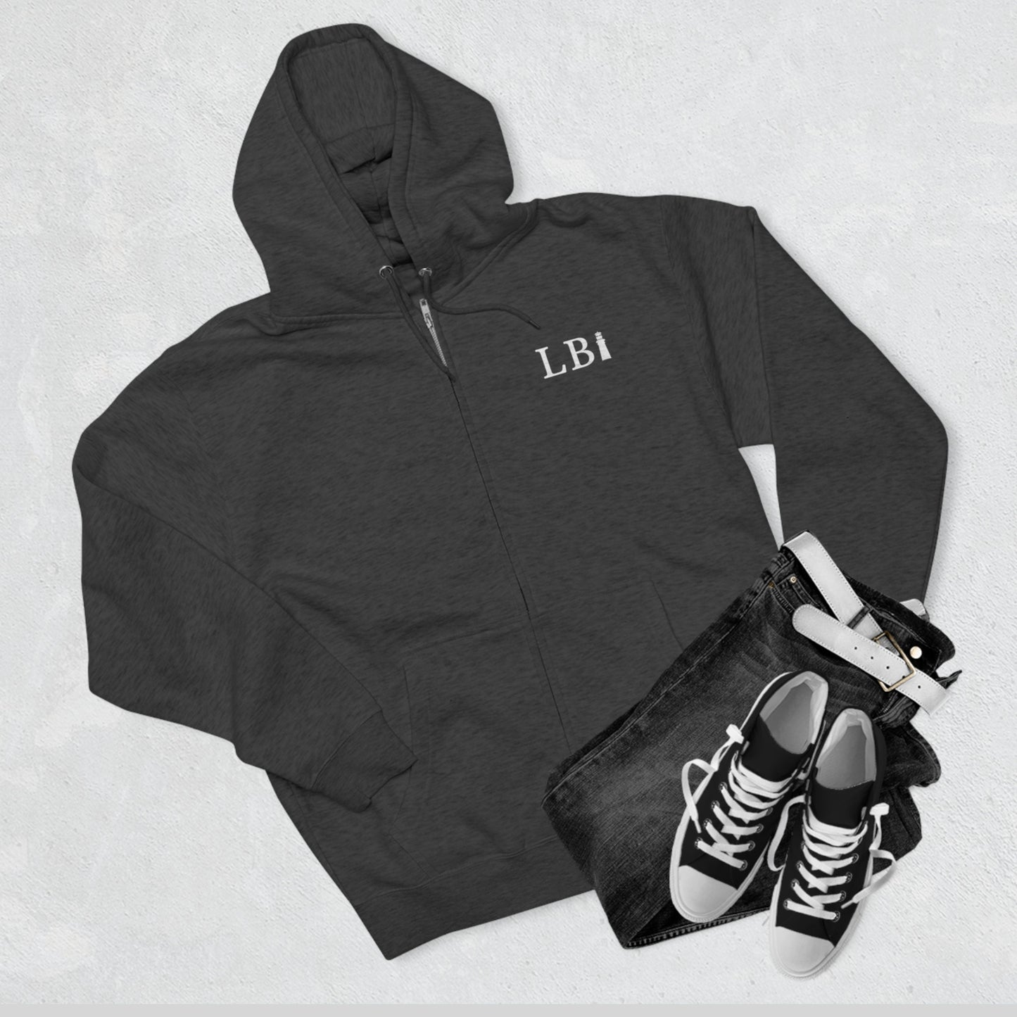 North to South Full Zip Hoodie, Long Beach Island