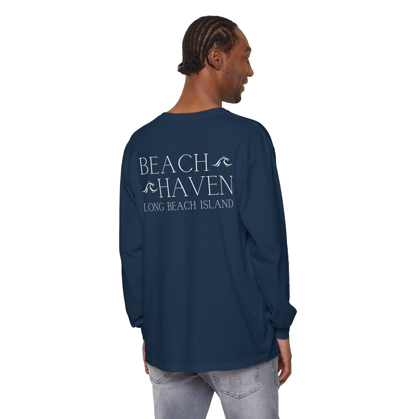 Waves Comfort Colors Long Sleeve Tee, Beach Haven