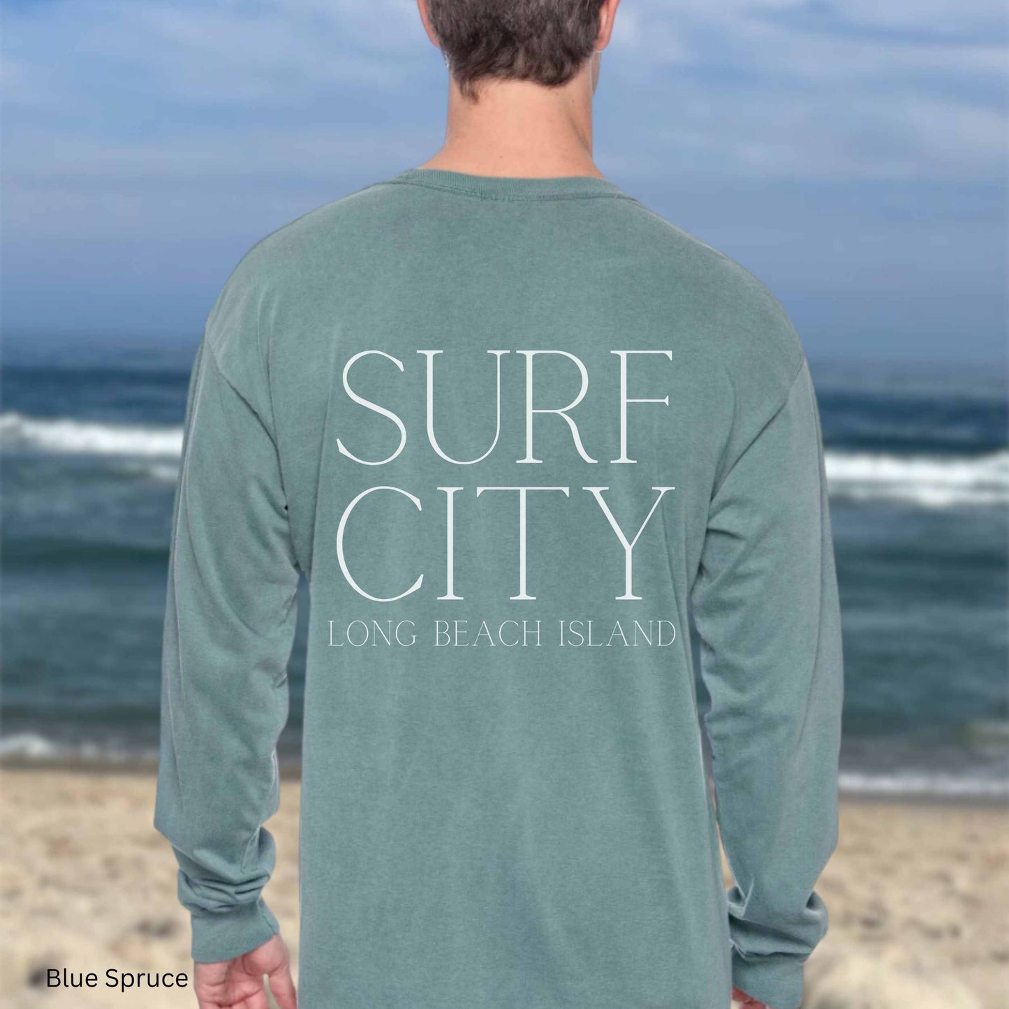 Waves Comfort Colors Long Sleeve Tee, Surf City