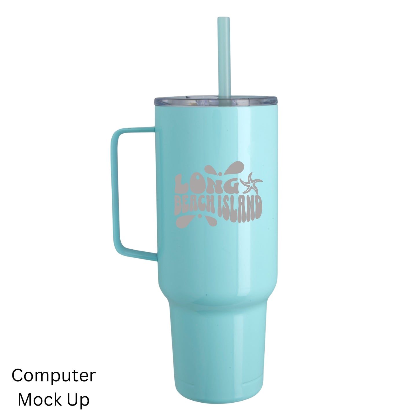 Island Groove Stanley Style Tumbler Water Bottle - 40oz with Lid