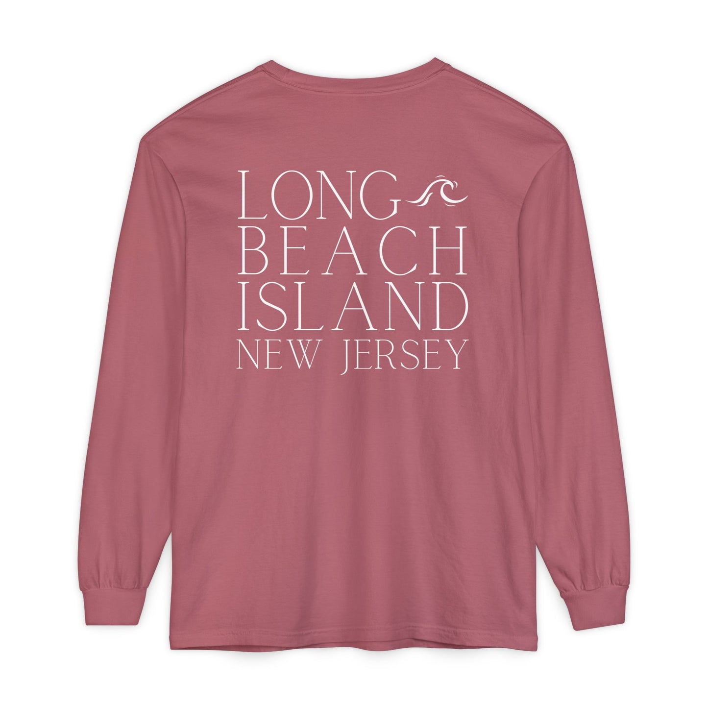 Waves Comfort Colors Long Sleeve Tee, Long Beach Island