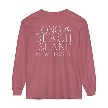 Waves Comfort Colors Long Sleeve Tee, Long Beach Island