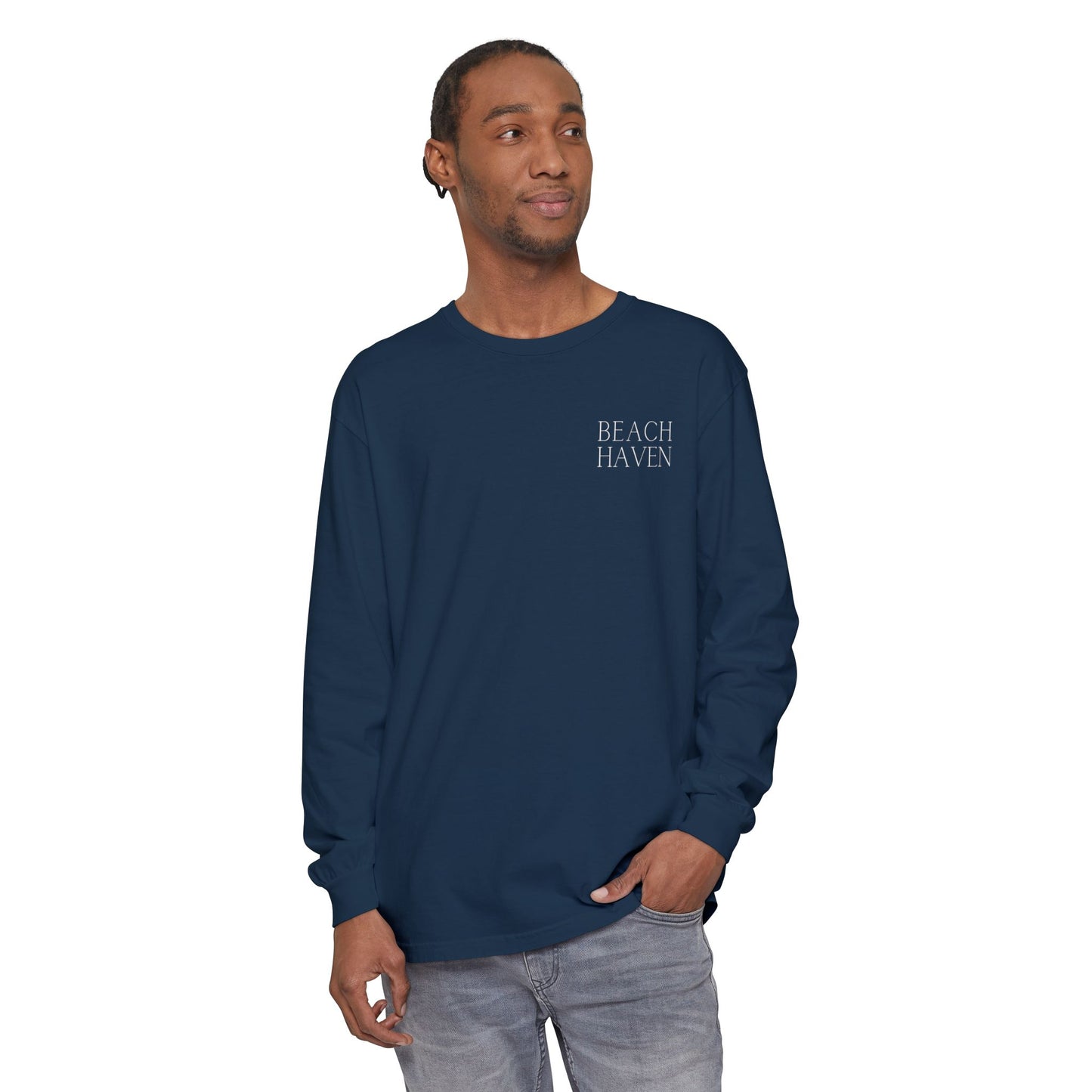 Waves Comfort Colors Long Sleeve Tee, Beach Haven