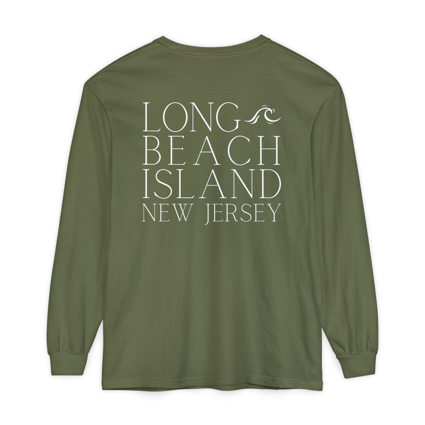 Waves Comfort Colors Long Sleeve Tee, Long Beach Island