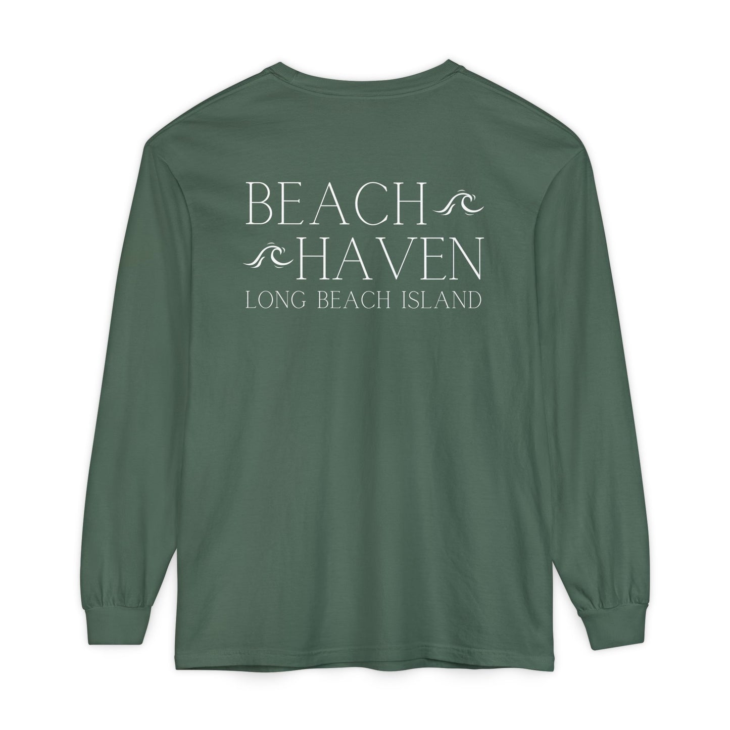 Waves Comfort Colors Long Sleeve Tee, Beach Haven