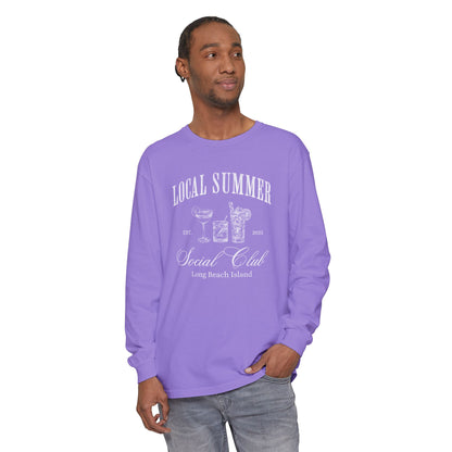 Local Summer Social Club, Cheers, Long Sleeve Comfort Color Tee