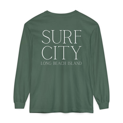 Waves Comfort Colors Long Sleeve Tee, Surf City