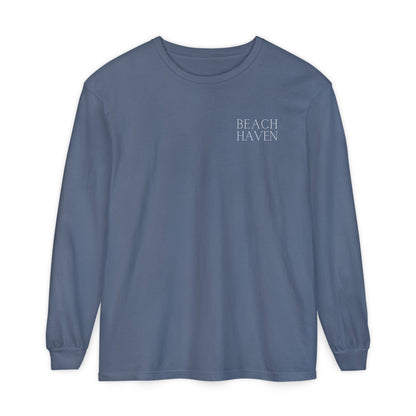 Waves Comfort Colors Long Sleeve Tee, Beach Haven
