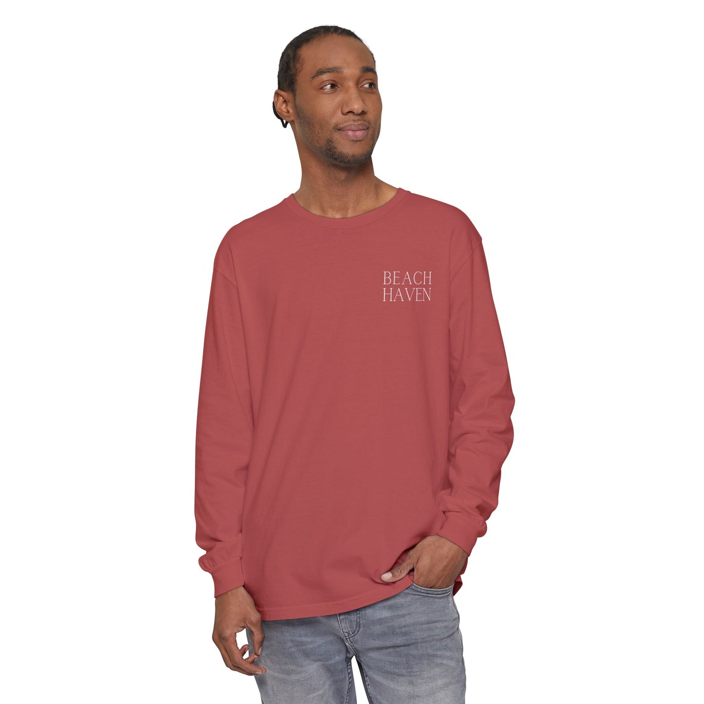 Waves Comfort Colors Long Sleeve Tee, Beach Haven