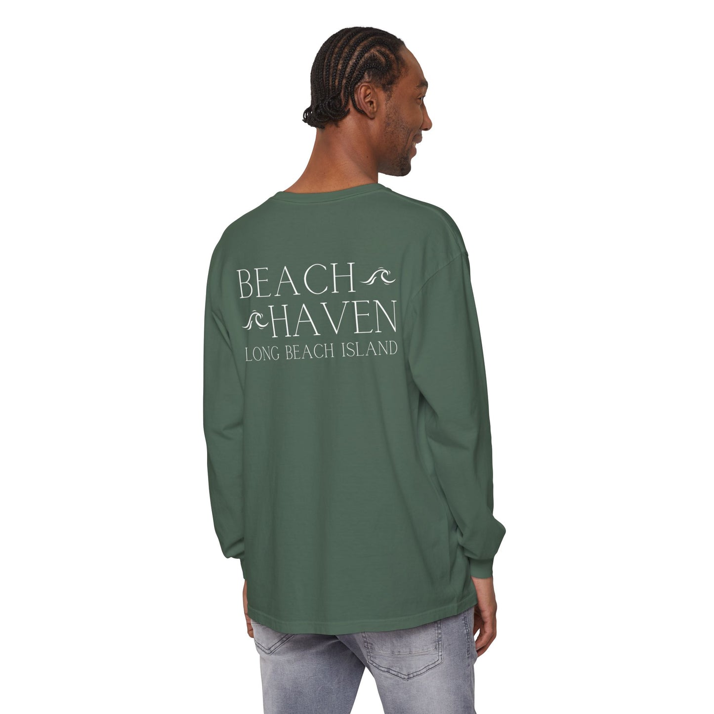Waves Comfort Colors Long Sleeve Tee, Beach Haven