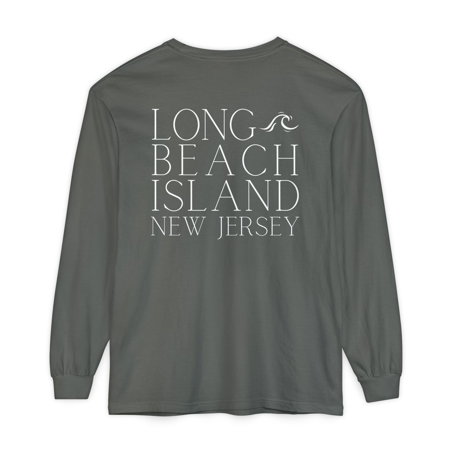 Waves Comfort Colors Long Sleeve Tee, Long Beach Island