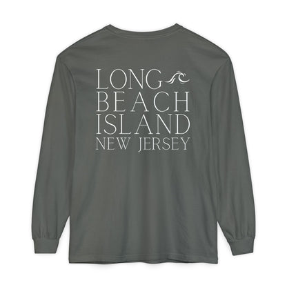 Waves Comfort Colors Long Sleeve Tee, Long Beach Island