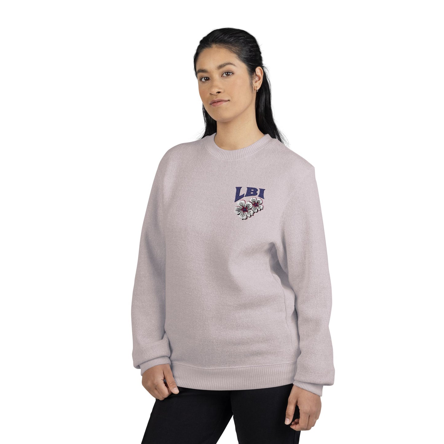 Retro Bloom Embroidered Nantucket Pullover - Salt and Pepper edition