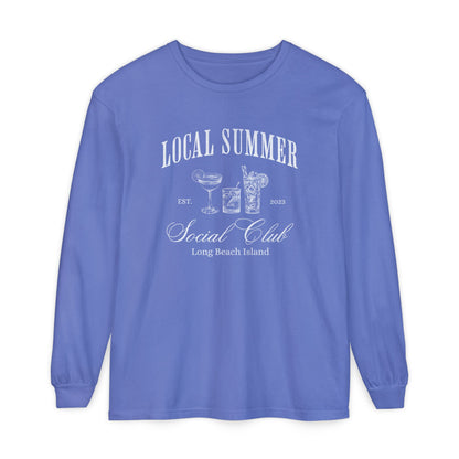 Local Summer Social Club, Cheers, Long Sleeve Comfort Color Tee
