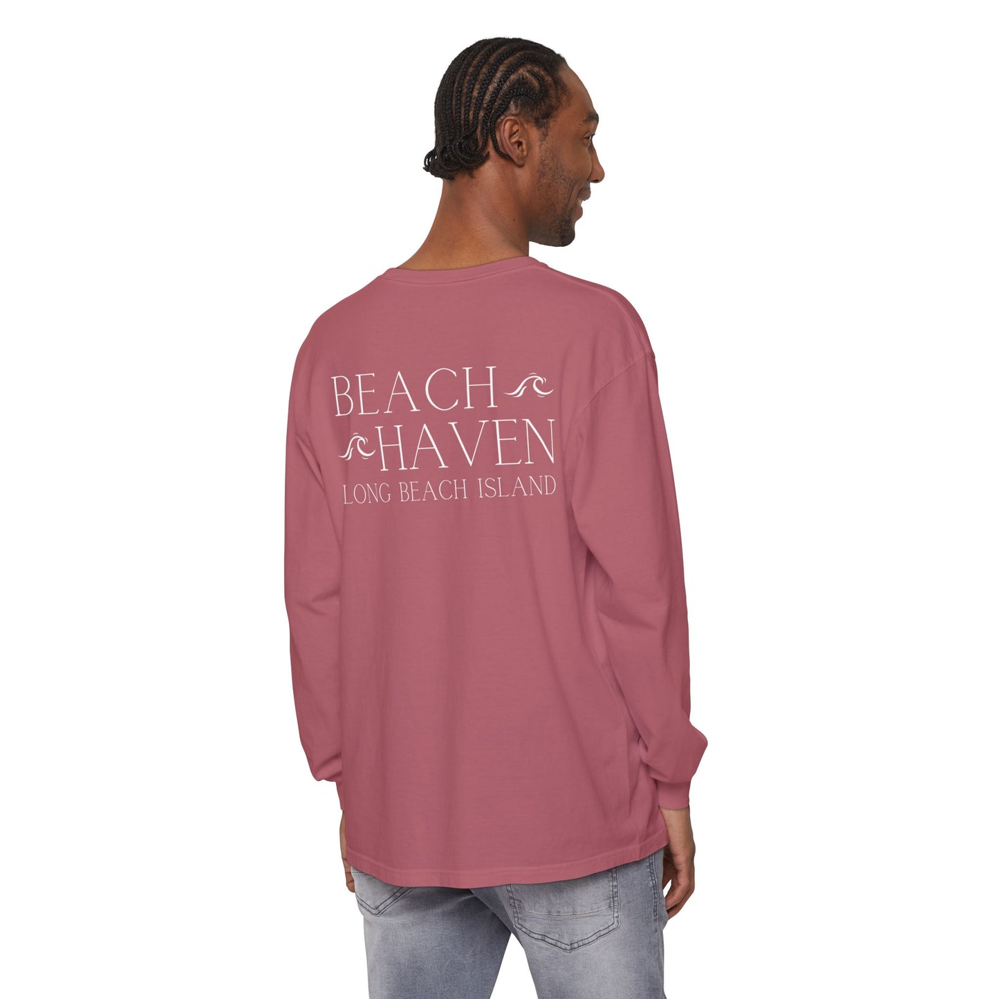 Waves Comfort Colors Long Sleeve Tee, Beach Haven