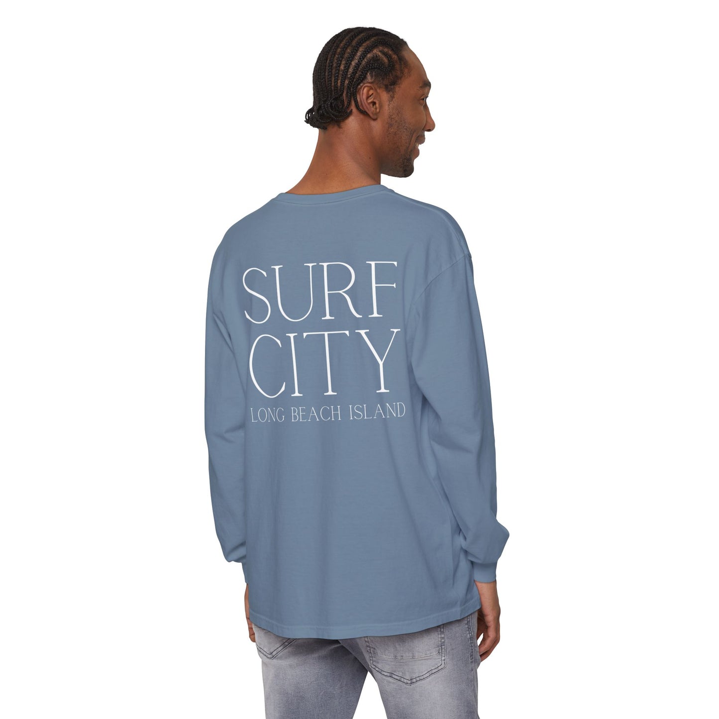 Waves Comfort Colors Long Sleeve Tee, Surf City