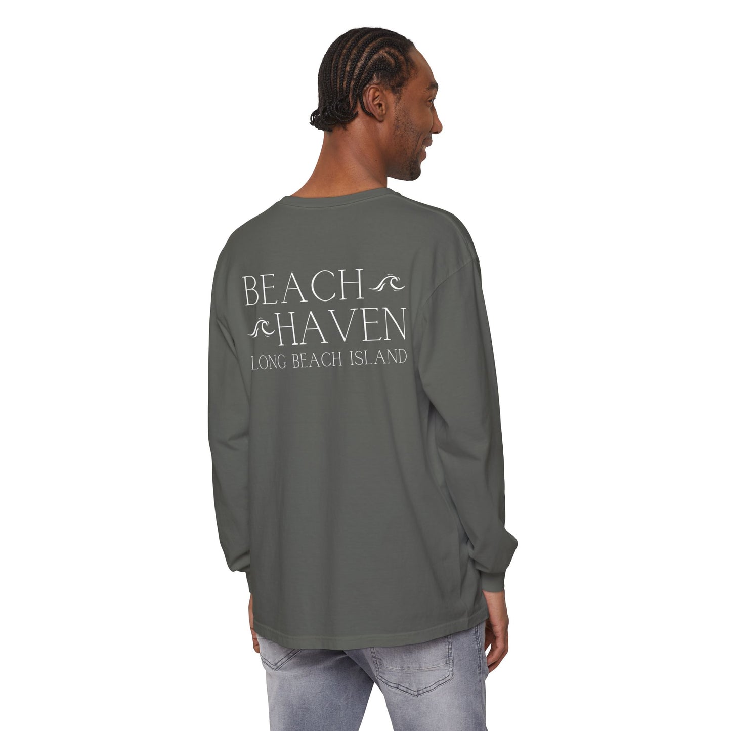 Waves Comfort Colors Long Sleeve Tee, Beach Haven