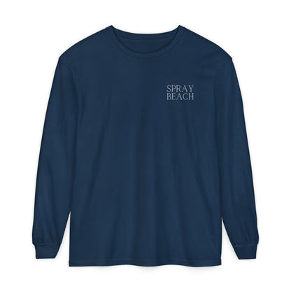Waves Comfort Colors Long Sleeve Tee, Spray Beach