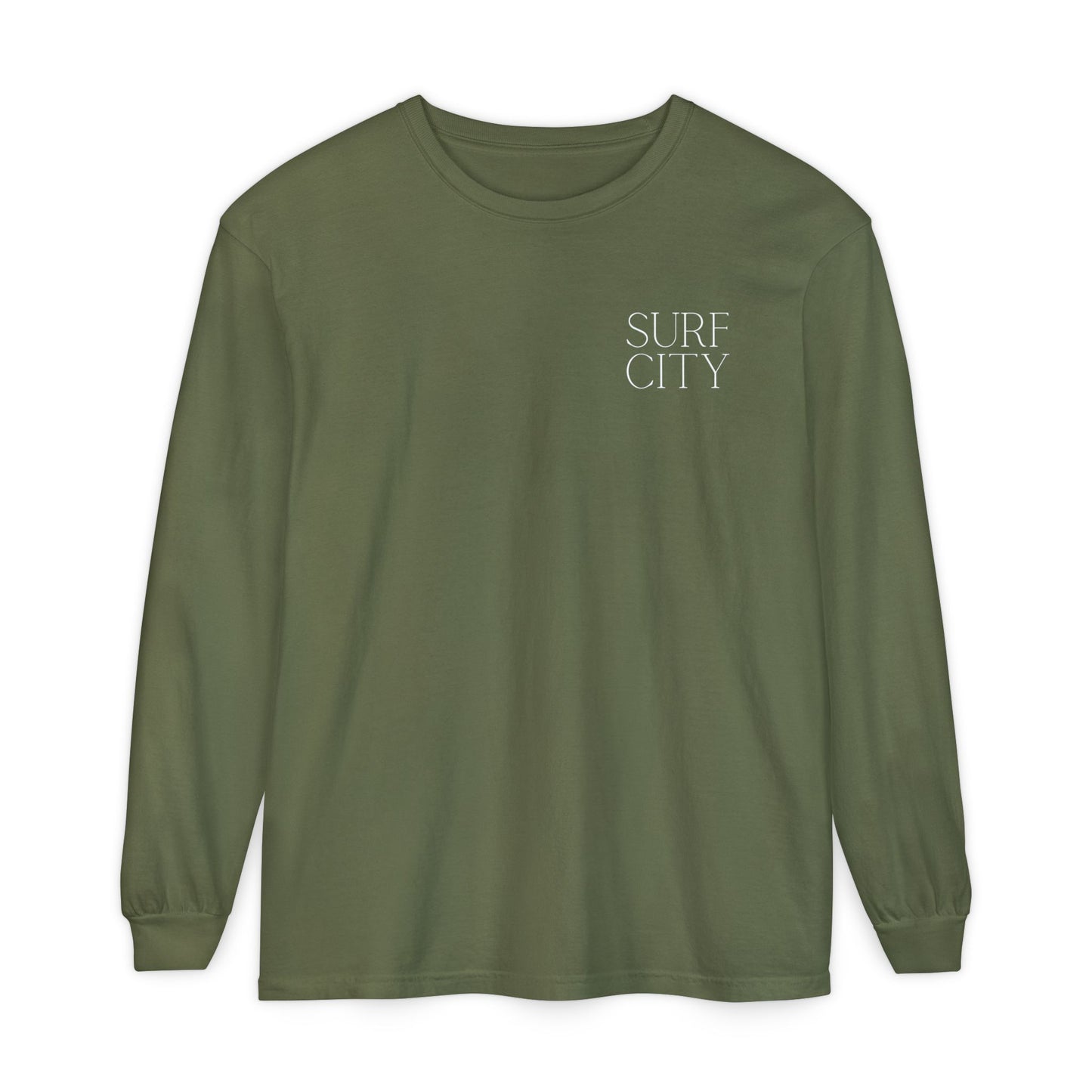 Waves Comfort Colors Long Sleeve Tee, Surf City