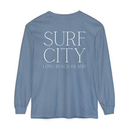 Waves Comfort Colors Long Sleeve Tee, Surf City