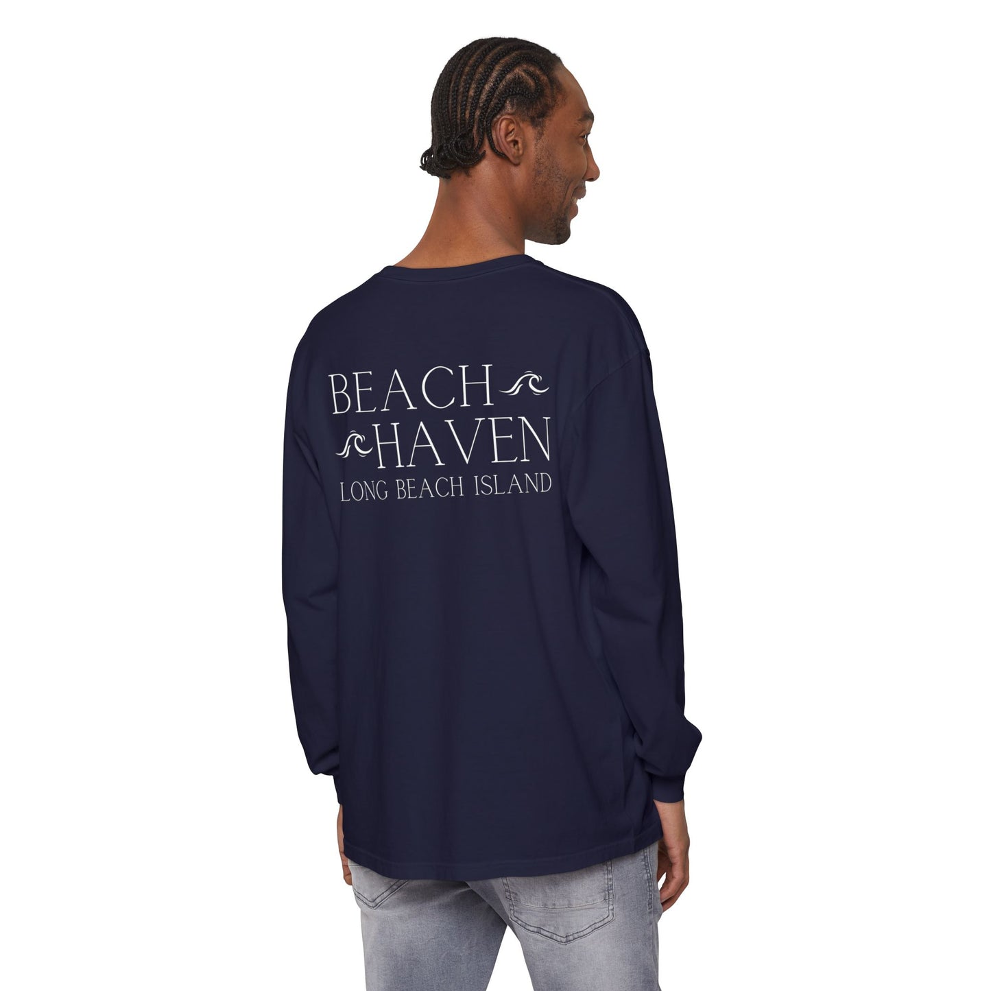 Waves Comfort Colors Long Sleeve Tee, Beach Haven