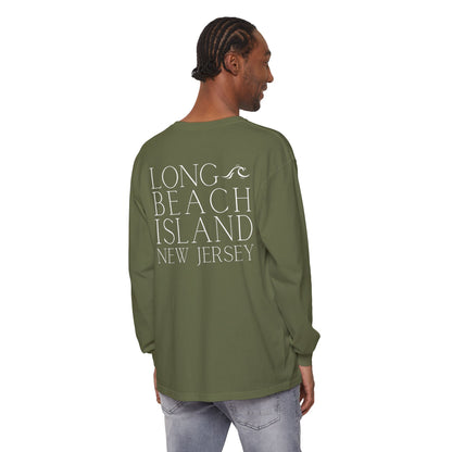 Waves Comfort Colors Long Sleeve Tee, Long Beach Island