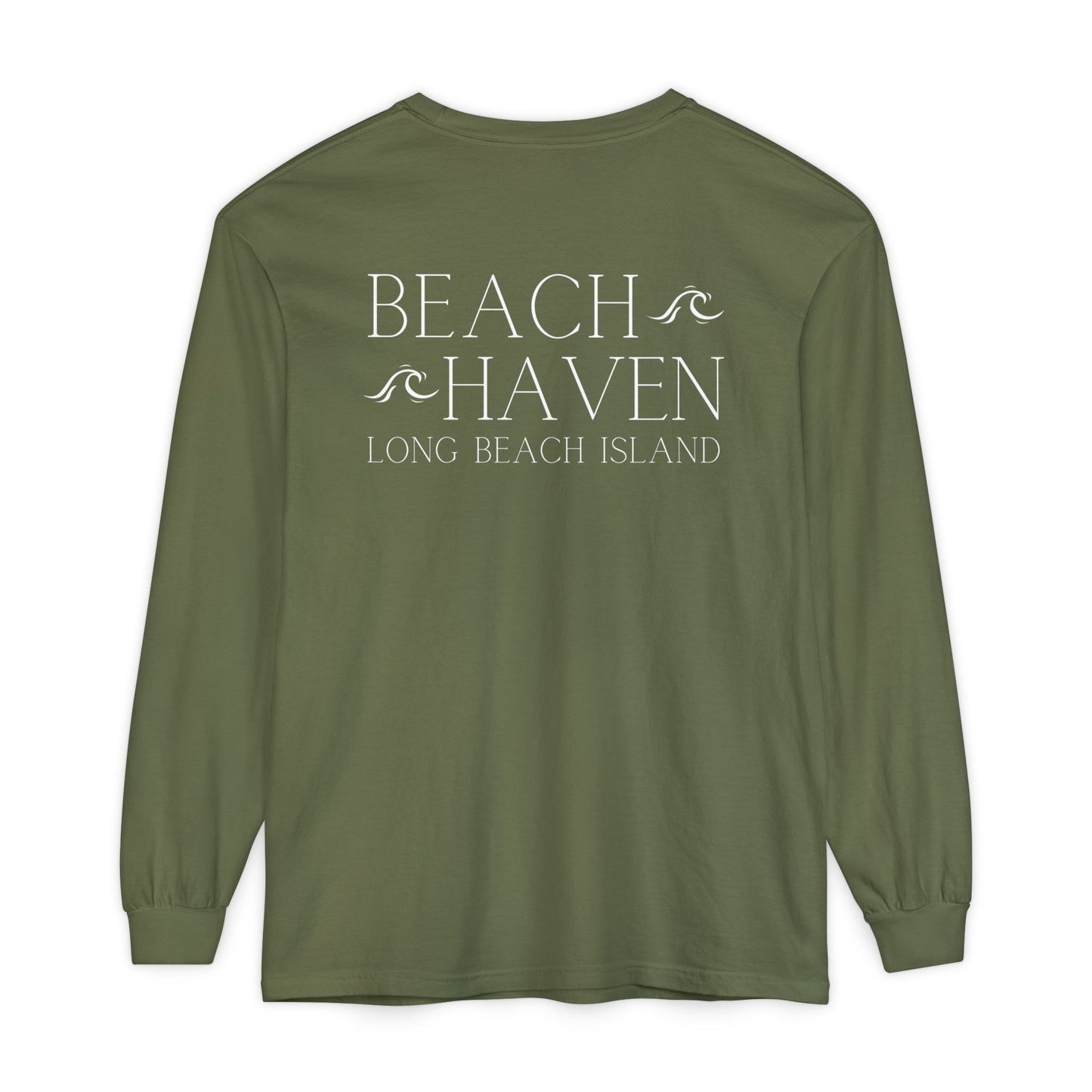 Waves Comfort Colors Long Sleeve Tee, Beach Haven