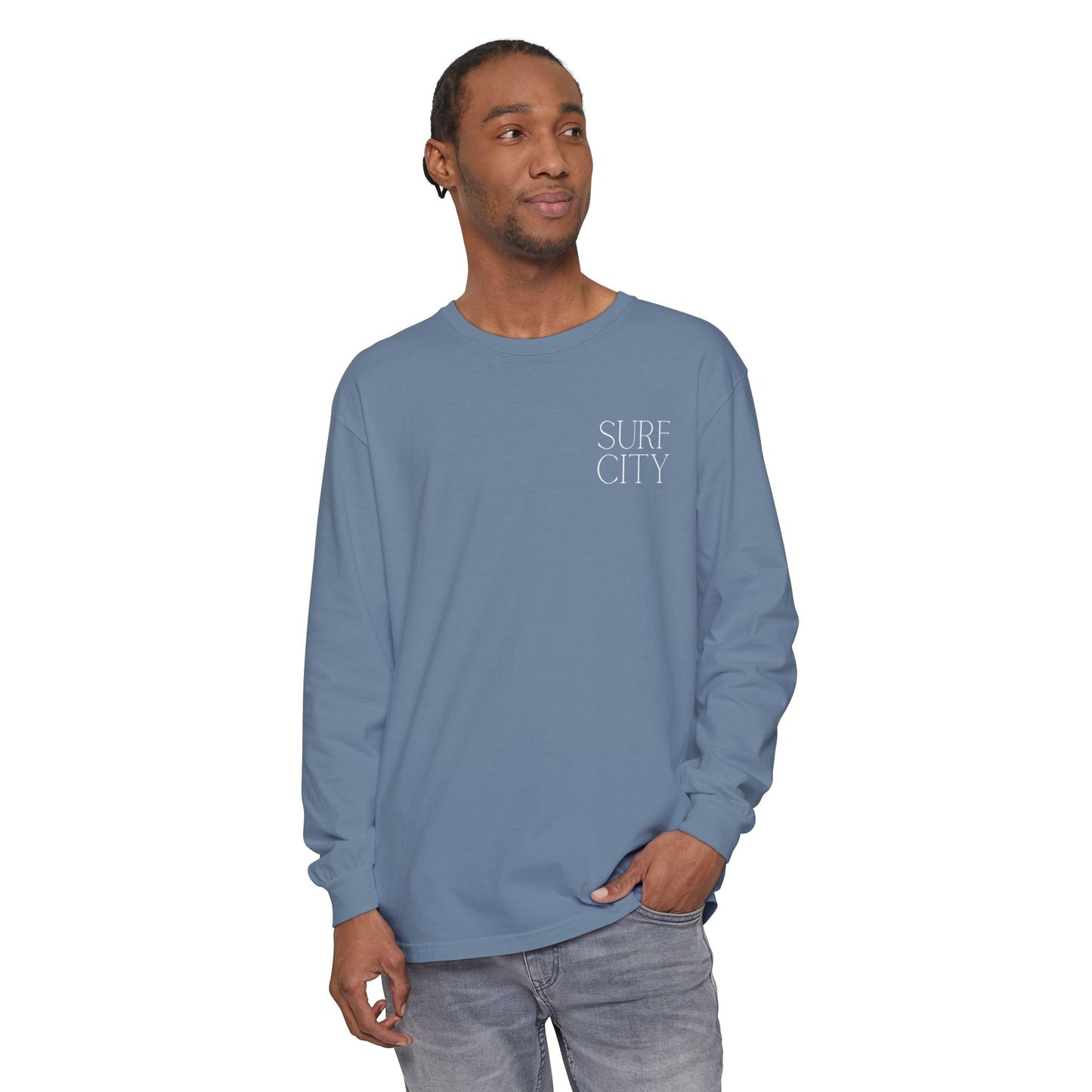 Waves Comfort Colors Long Sleeve Tee, Surf City