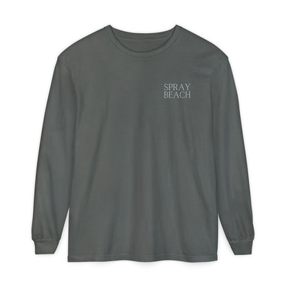 Waves Comfort Colors Long Sleeve Tee, Spray Beach