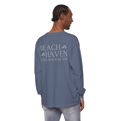 Waves Comfort Colors Long Sleeve Tee, Beach Haven