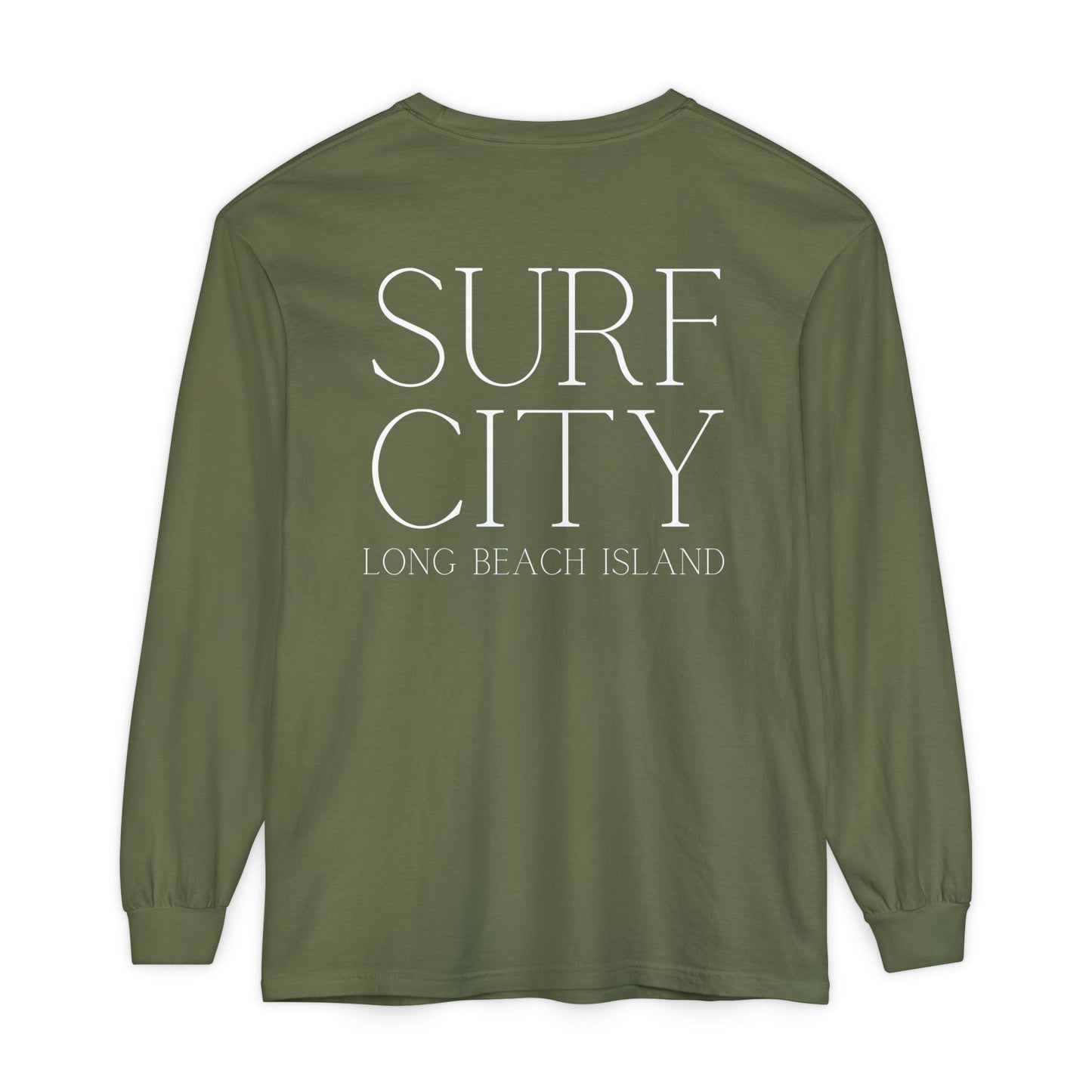 Waves Comfort Colors Long Sleeve Tee, Surf City