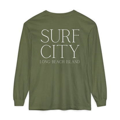 Waves Comfort Colors Long Sleeve Tee, Surf City