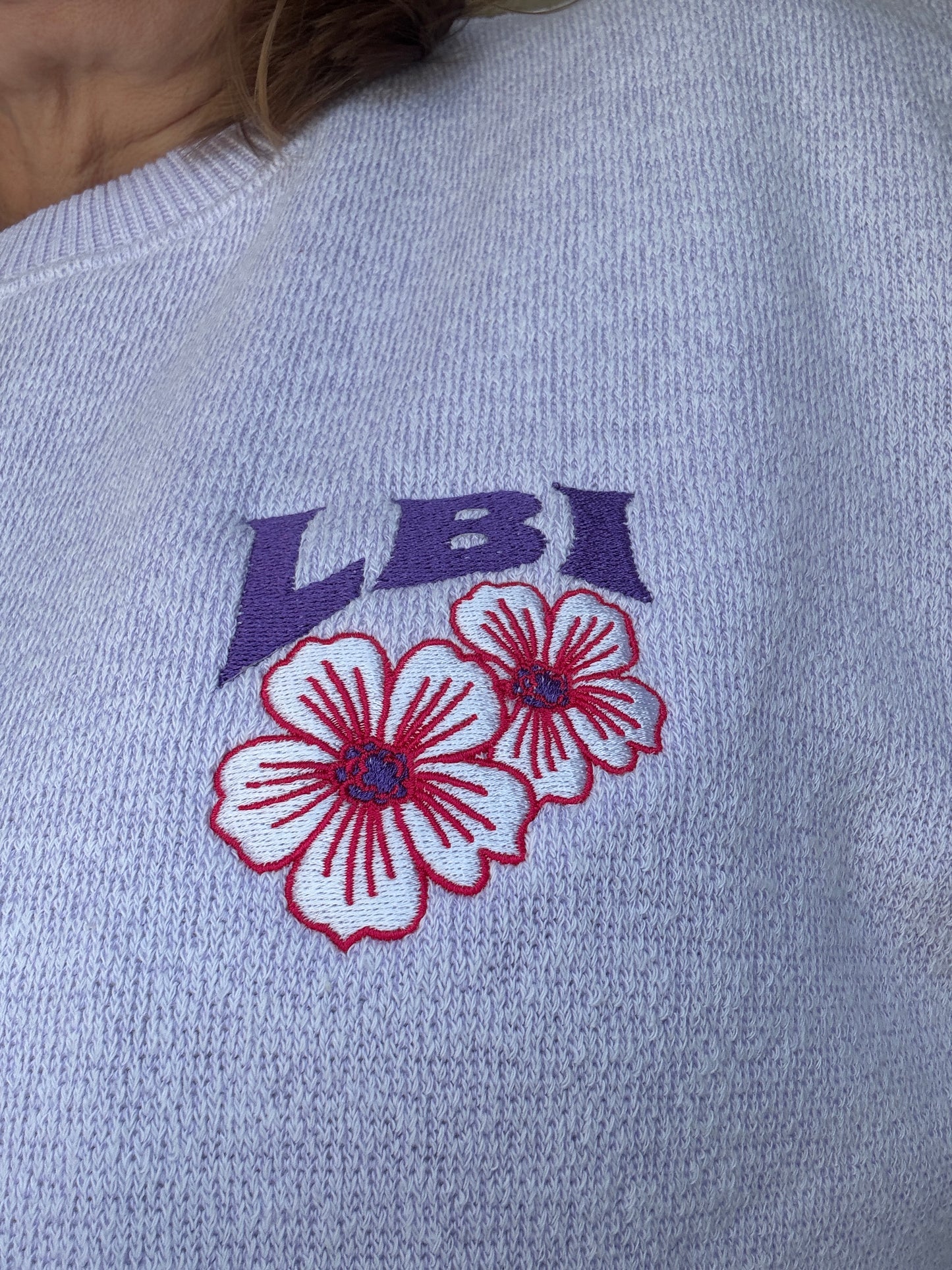 Retro Bloom Embroidered Nantucket Pullover