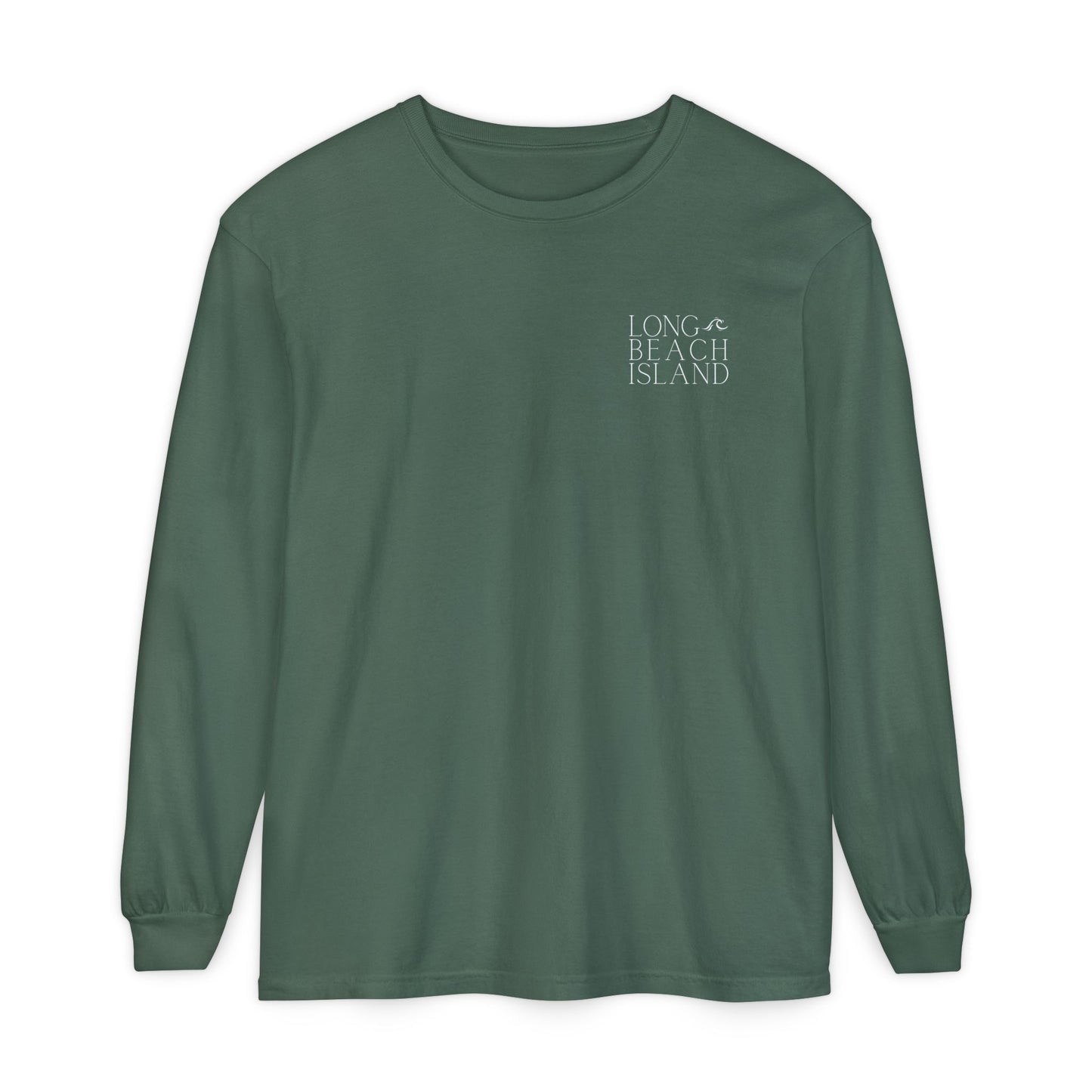 Waves Comfort Colors Long Sleeve Tee, Long Beach Island