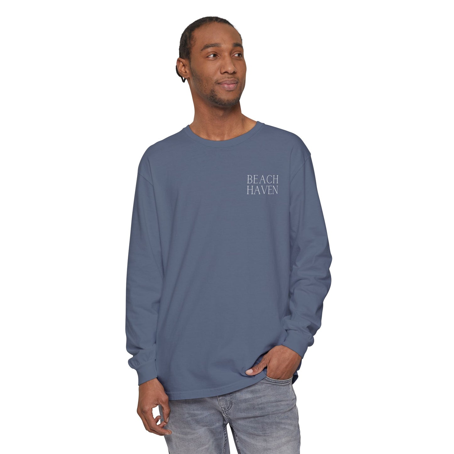 Waves Comfort Colors Long Sleeve Tee, Beach Haven