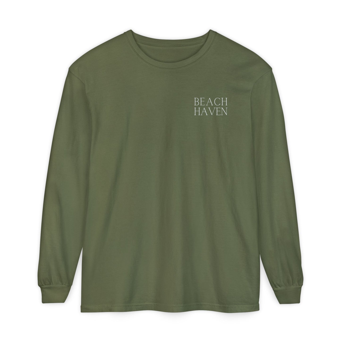Waves Comfort Colors Long Sleeve Tee, Beach Haven