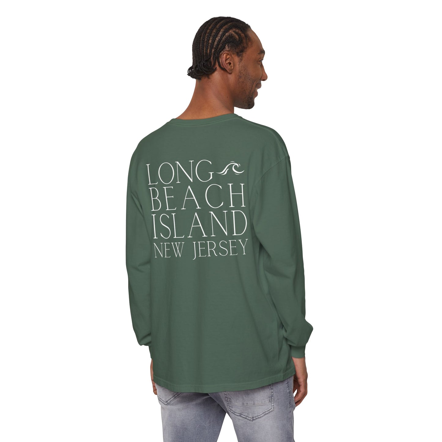 Waves Comfort Colors Long Sleeve Tee, Long Beach Island