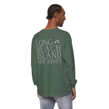 Waves Comfort Colors Long Sleeve Tee, Long Beach Island