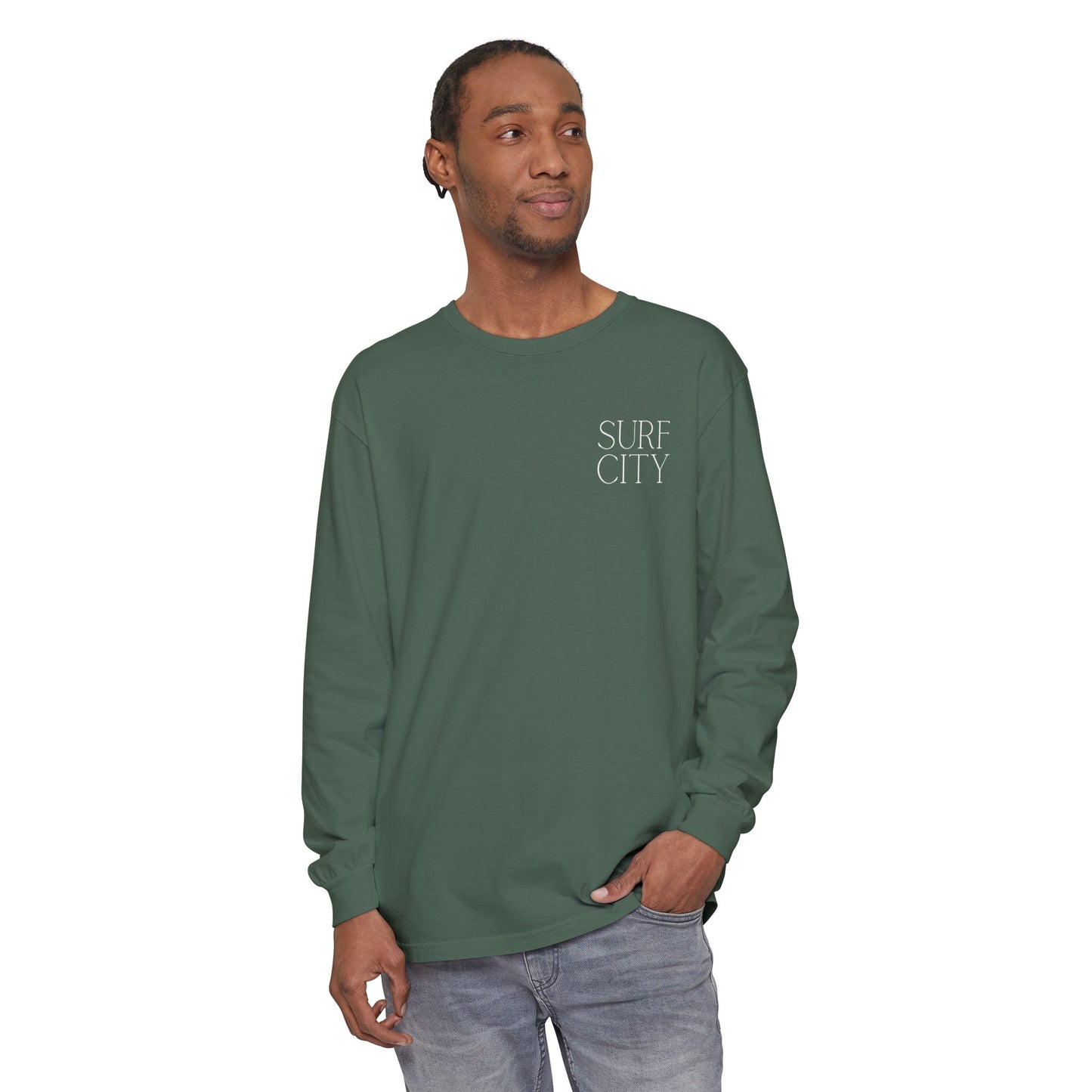 Waves Comfort Colors Long Sleeve Tee, Surf City