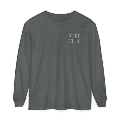 Waves Comfort Colors Long Sleeve Tee, Surf City