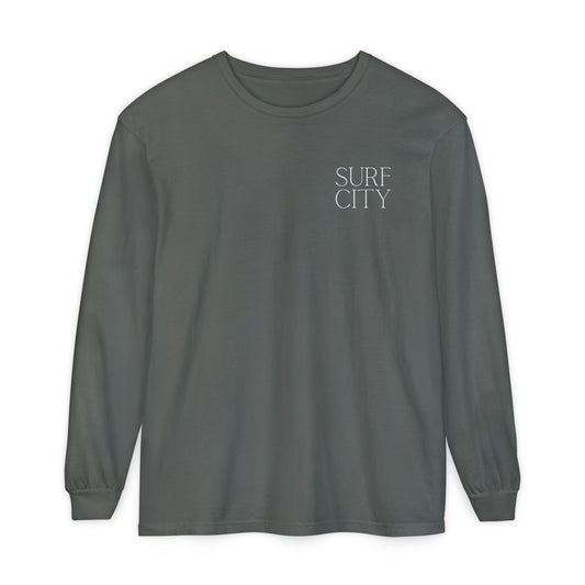 Waves Comfort Colors Long Sleeve Tee, Surf City