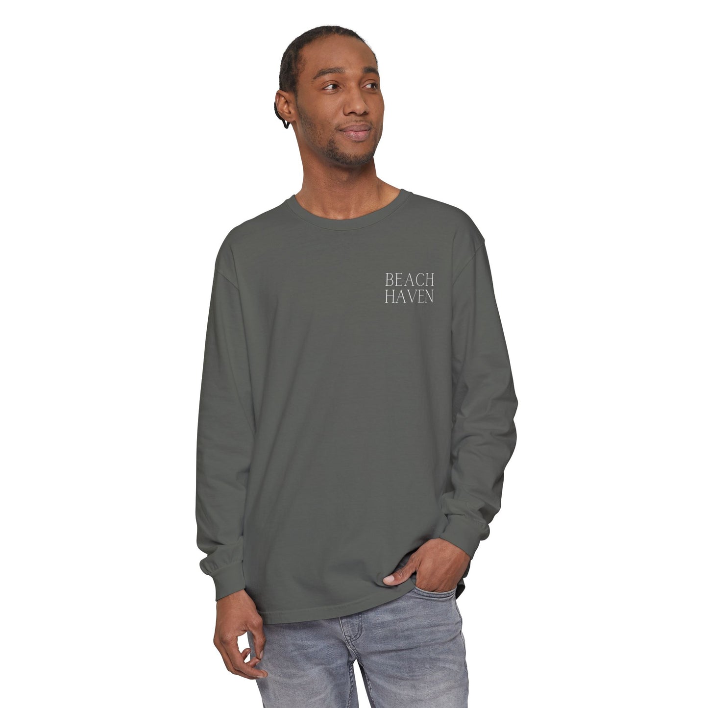Waves Comfort Colors Long Sleeve Tee, Beach Haven