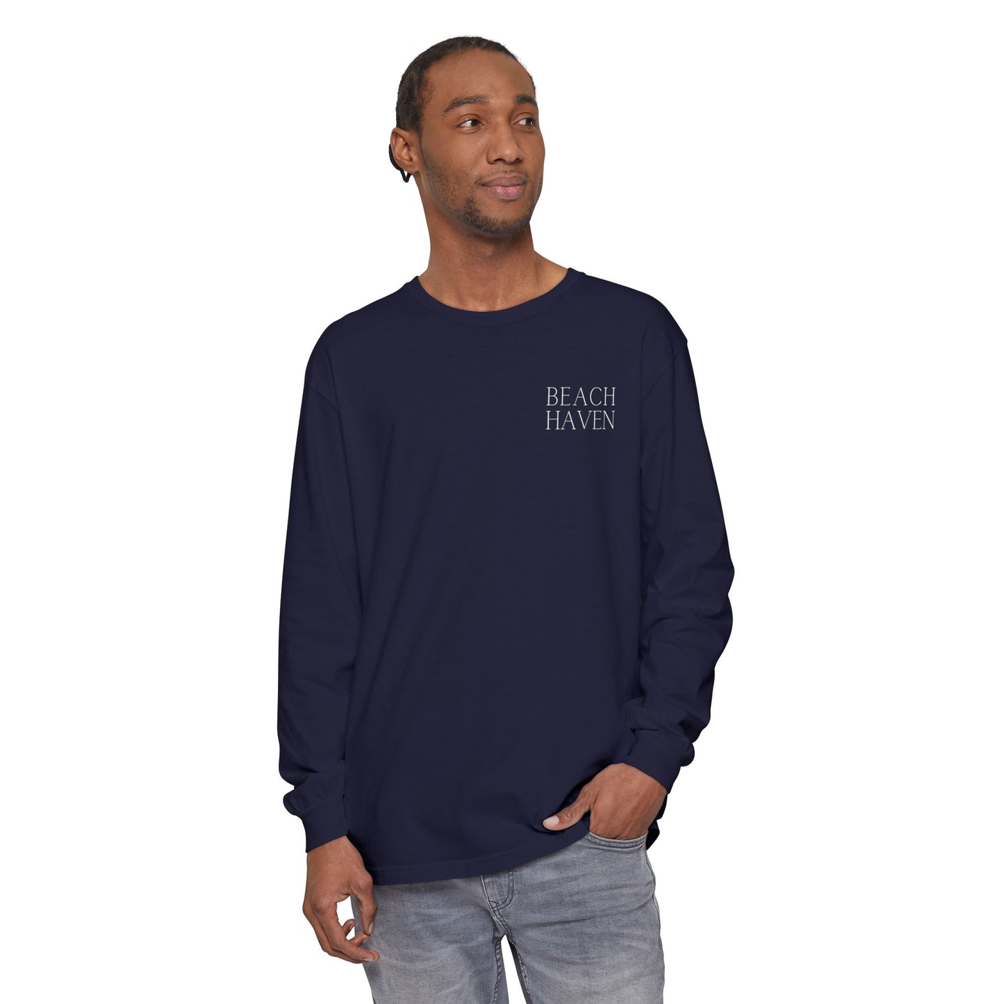 Waves Comfort Colors Long Sleeve Tee, Beach Haven