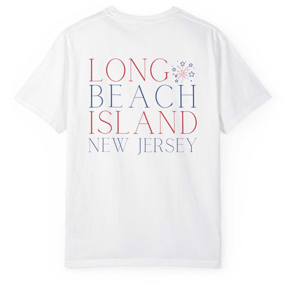 Patriotic Comfort Colors tee, Long Beach Island