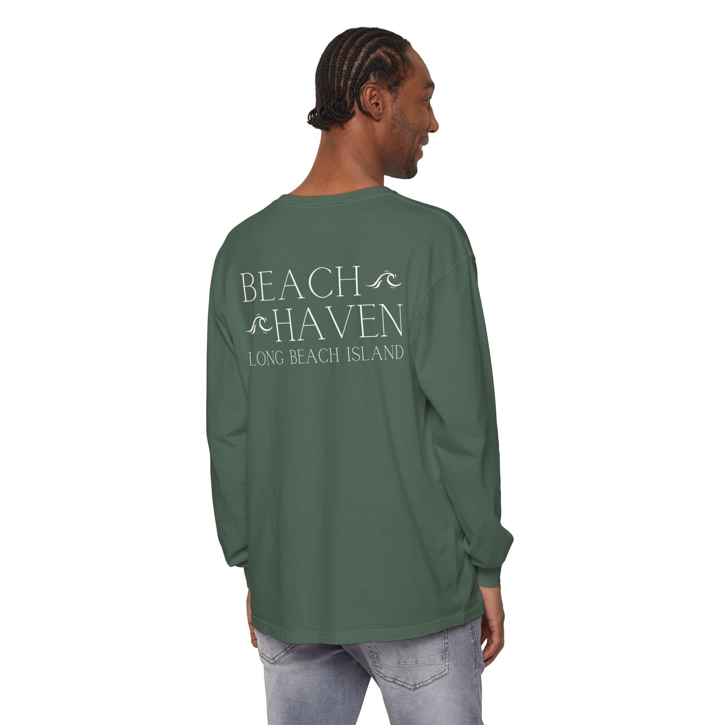 Waves Comfort Colors Long Sleeve Tee, Beach Haven