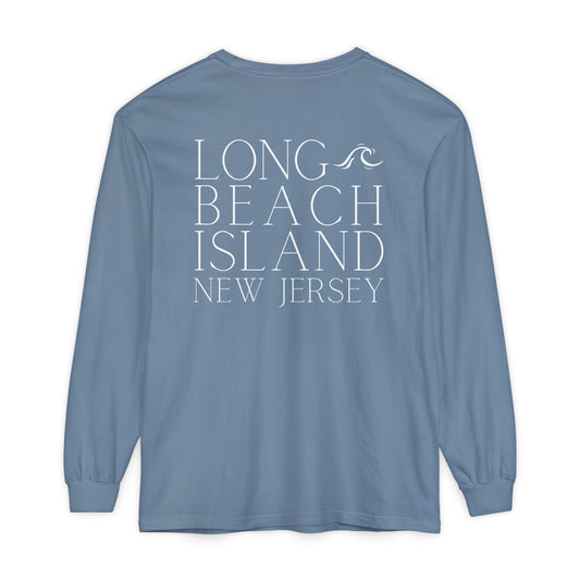 Waves Comfort Colors Long Sleeve Tee, Long Beach Island